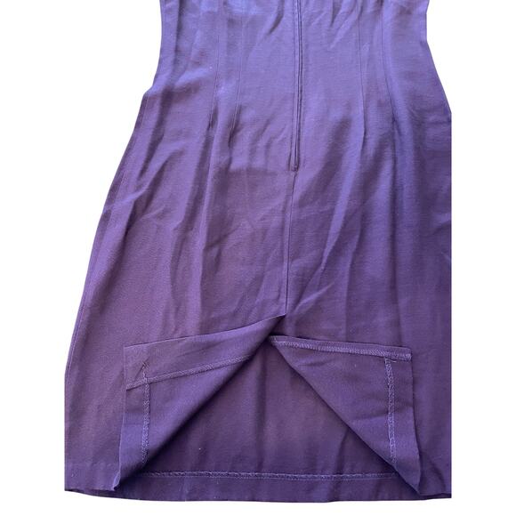 VTG R&M Richards Karen Kwong Burgandy Dress Size 12 Style 4052 Made in USA Zip - Picture 8 of 8